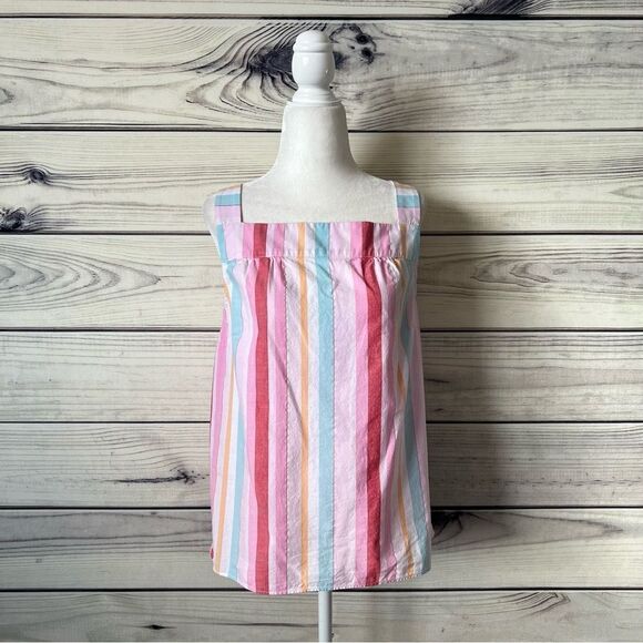 Talbots Pink Colorful Metallic Stripe Square Neck Tank Top - Picture 3 of 10
